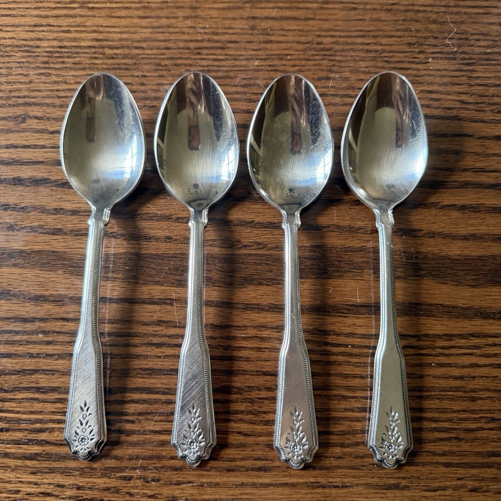 Vtg‎ Rogers "NORCREST BRENTWOOD" by Stanley Roberts Oval Soup Spoons Set Of 4